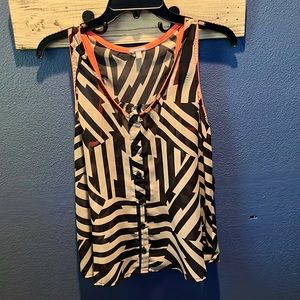 Sleeveless- sheer tank top- size: M